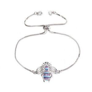 Sweet Honey Bee Multicolor Silver Bracelet